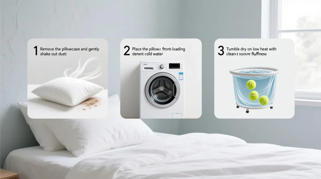 Machine washable pillow easy maintenance and cleaning
